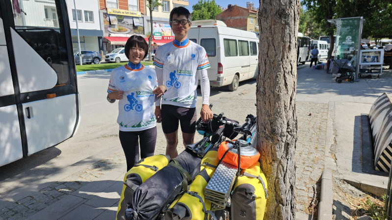 Beyşehir'in bisiklet tutkunu Japon konukları