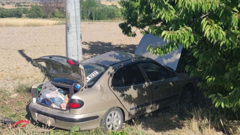 Direğe Çarpan Otomobilde 6 Kişi Yaralandı