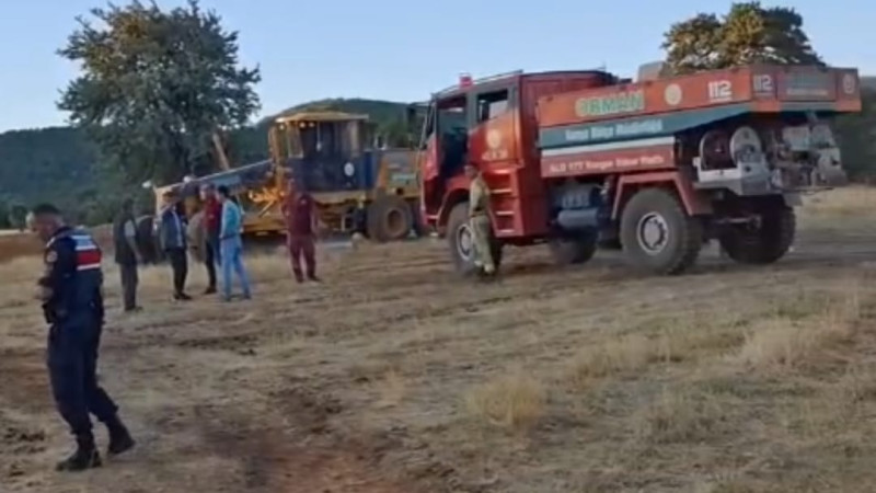Yaylada korkutan yangın,ormana sıçramadan söndürüldü