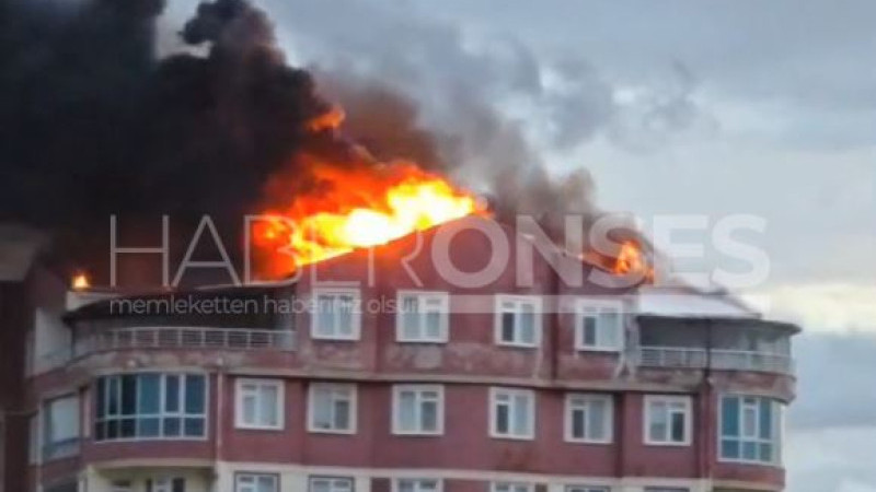 9 katlı binada korkutan yangın